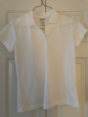 NWOT adidas White Short-Sleeve Polo Tee